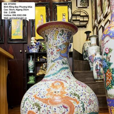 Bình củ tỏi họa tiết Long Phượng